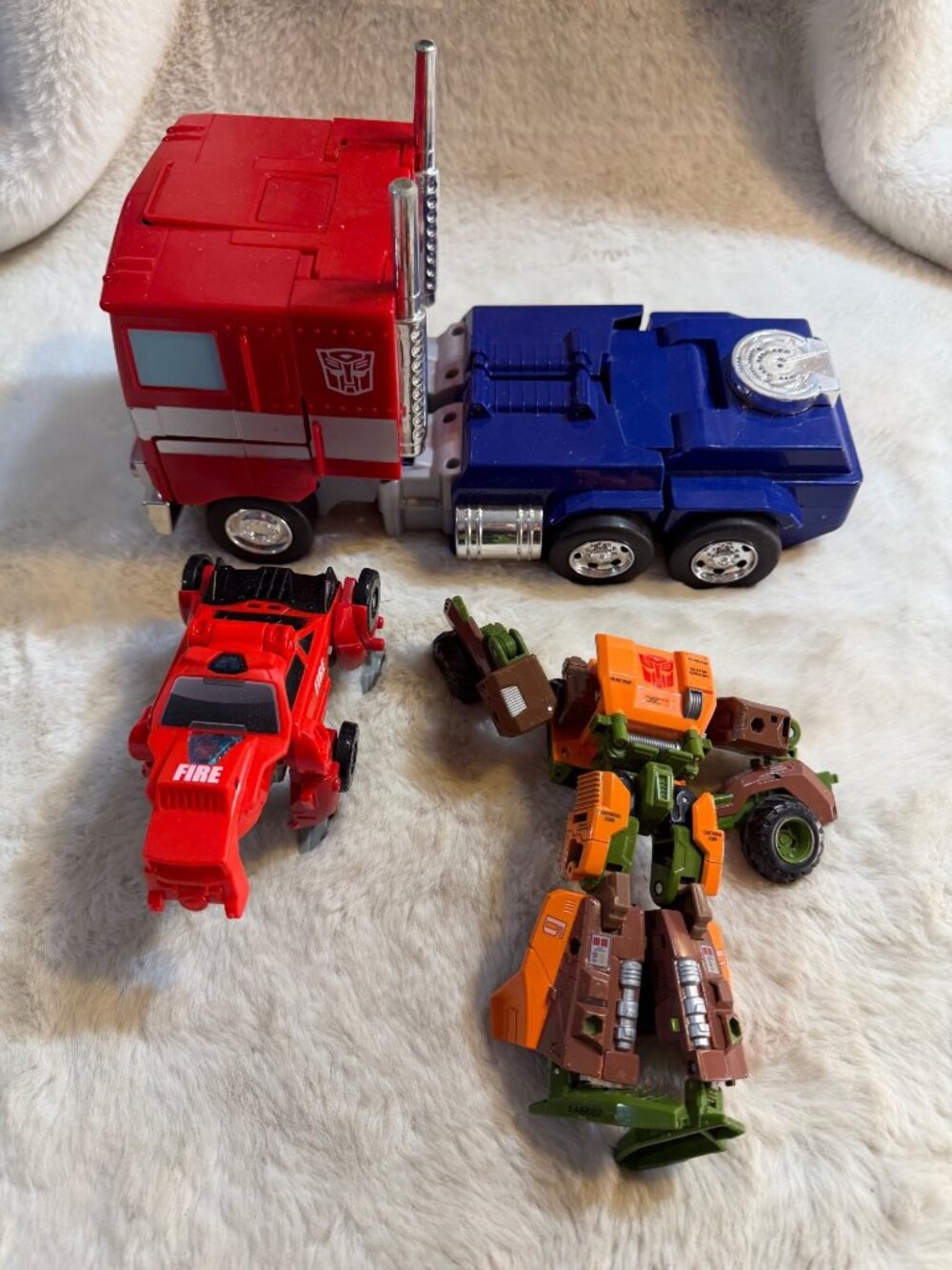 Transformers G1 Optimus Prime Inferno & Roadbuster autobot and VTech switch &go